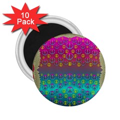 Years Of Peace Living In A Paradise Of Calm And Colors 2 25  Magnets (10 Pack)  by pepitasart