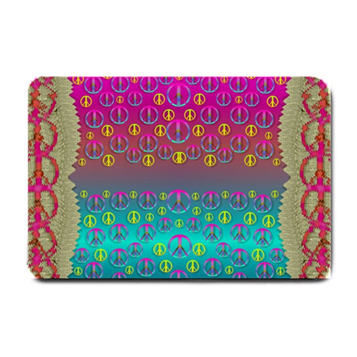 Years Of Peace Living In A Paradise Of Calm And Colors Small Doormat 