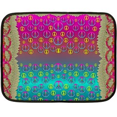 Years Of Peace Living In A Paradise Of Calm And Colors Fleece Blanket (mini) by pepitasart