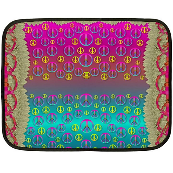 Years Of Peace Living In A Paradise Of Calm And Colors Fleece Blanket (Mini)