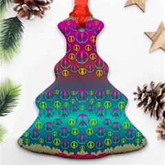 Years Of Peace Living In A Paradise Of Calm And Colors Christmas Tree Ornament (two Sides) by pepitasart