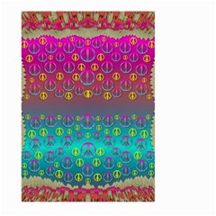 Years Of Peace Living In A Paradise Of Calm And Colors Large Garden Flag (two Sides) by pepitasart