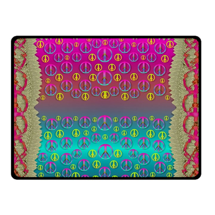 Years Of Peace Living In A Paradise Of Calm And Colors Double Sided Fleece Blanket (Small) 