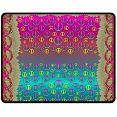 Years Of Peace Living In A Paradise Of Calm And Colors Double Sided Fleece Blanket (medium)  by pepitasart