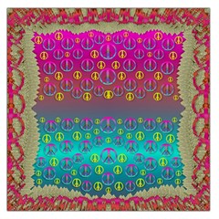 Years Of Peace Living In A Paradise Of Calm And Colors Large Satin Scarf (square) by pepitasart