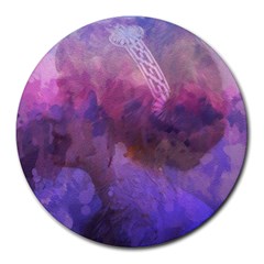 Ultra Violet Dream Girl Round Mousepads by NouveauDesign