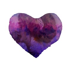 Ultra Violet Dream Girl Standard 16  Premium Flano Heart Shape Cushions by NouveauDesign