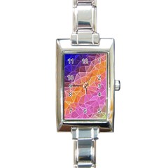 Crystalized Rainbow Rectangle Italian Charm Watch by NouveauDesign