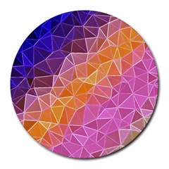 crystalized rainbow Round Mousepads