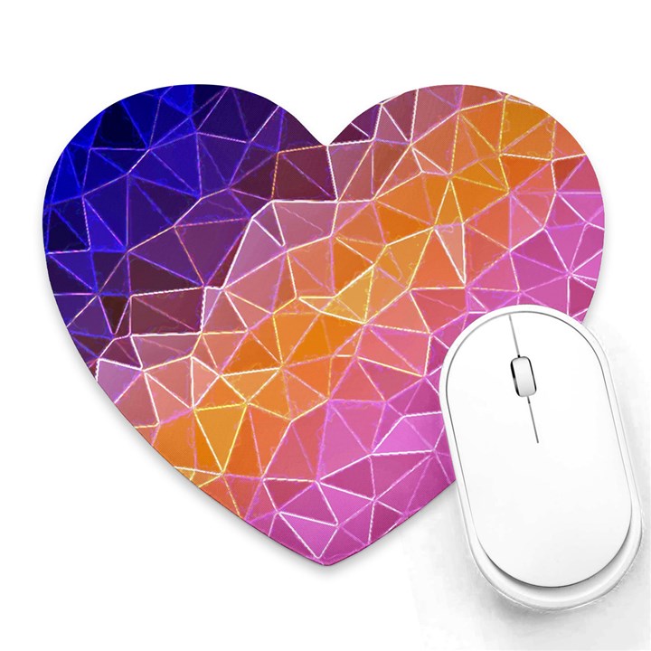 crystalized rainbow Heart Mousepads