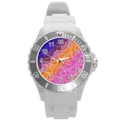 Crystalized Rainbow Round Plastic Sport Watch (l) by NouveauDesign