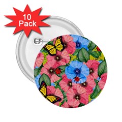 Floral Scene 2 25  Buttons (10 Pack)  by linceazul