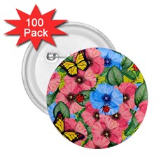 Floral Scene 2 25  Buttons (100 Pack)  by linceazul