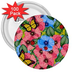 Floral Scene 3  Buttons (100 Pack)  by linceazul