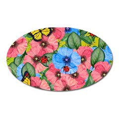 Floral Scene Oval Magnet by linceazul