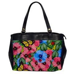 Floral Scene Office Handbags by linceazul