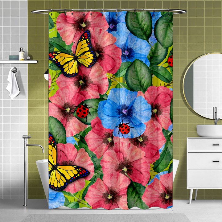 Floral scene Shower Curtain 48  x 72  (Small) 