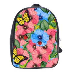 Floral Scene School Bag (xl) by linceazul