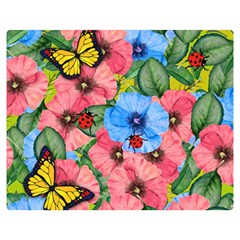 Floral Scene Double Sided Flano Blanket (medium)  by linceazul