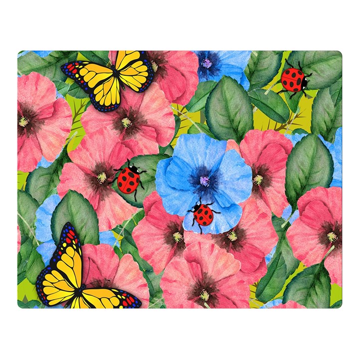 Floral scene Double Sided Flano Blanket (Large) 