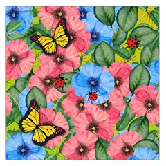 Floral Scene Large Satin Scarf (square) by linceazul