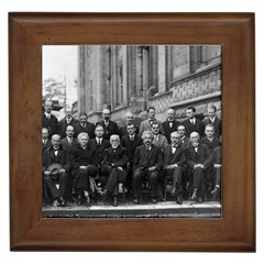 1927 Solvay Conference On Quantum Mechanics Framed Tiles by thearts