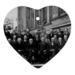 1927 Solvay Conference On Quantum Mechanics Heart Ornament (two Sides) by thearts