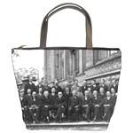 1927 Solvay Conference on Quantum Mechanics Bucket Bags Front