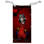 Funny, Cute Parrot With Butterflies Jewelry Bag