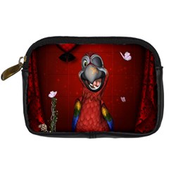 Funny, Cute Parrot With Butterflies Digital Camera Cases by FantasyWorld7