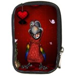 Funny, Cute Parrot With Butterflies Compact Camera Cases