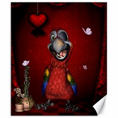 Funny, Cute Parrot With Butterflies Canvas 20  X 24   by FantasyWorld7