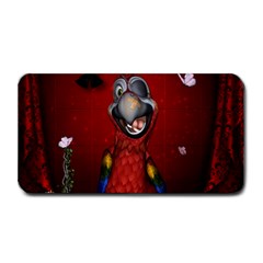 Funny, Cute Parrot With Butterflies Medium Bar Mats by FantasyWorld7