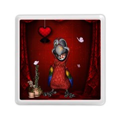 Funny, Cute Parrot With Butterflies Memory Card Reader (square)  by FantasyWorld7