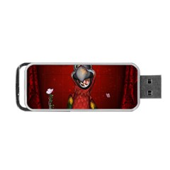 Funny, Cute Parrot With Butterflies Portable Usb Flash (one Side) by FantasyWorld7