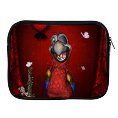 Funny, Cute Parrot With Butterflies Apple Ipad 2/3/4 Zipper Cases by FantasyWorld7