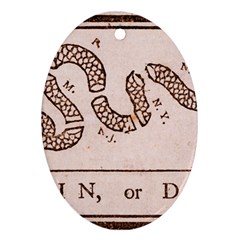 Original Design, Join Or Die, Benjamin Franklin Political Cartoon Ornament (oval) by thearts