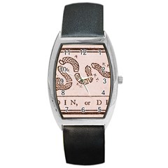 Original Design, Join Or Die, Benjamin Franklin Political Cartoon Barrel Style Metal Watch by thearts