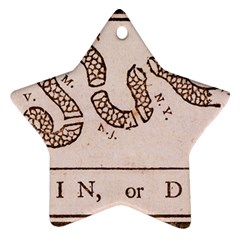 Original Design, Join Or Die, Benjamin Franklin Political Cartoon Star Ornament (two Sides)