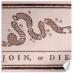 Original Design, Join Or Die, Benjamin Franklin Political Cartoon Canvas 12  X 12   by thearts