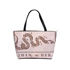 Original Design, Join Or Die, Benjamin Franklin Political Cartoon Shoulder Handbags by thearts