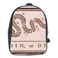 Original Design, Join Or Die, Benjamin Franklin Political Cartoon School Bag (large) by thearts