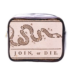 Original Design, Join Or Die, Benjamin Franklin Political Cartoon Mini Toiletries Bags by thearts