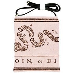 Original Design, Join Or Die, Benjamin Franklin Political Cartoon Shoulder Sling Bags by thearts