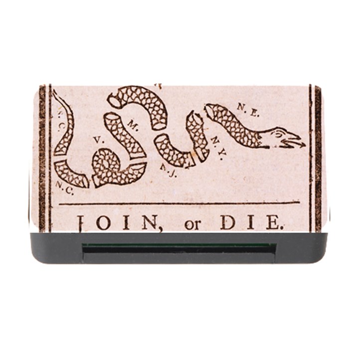 Original Design, Join or Die, Benjamin Franklin Political Cartoon Memory Card Reader with CF