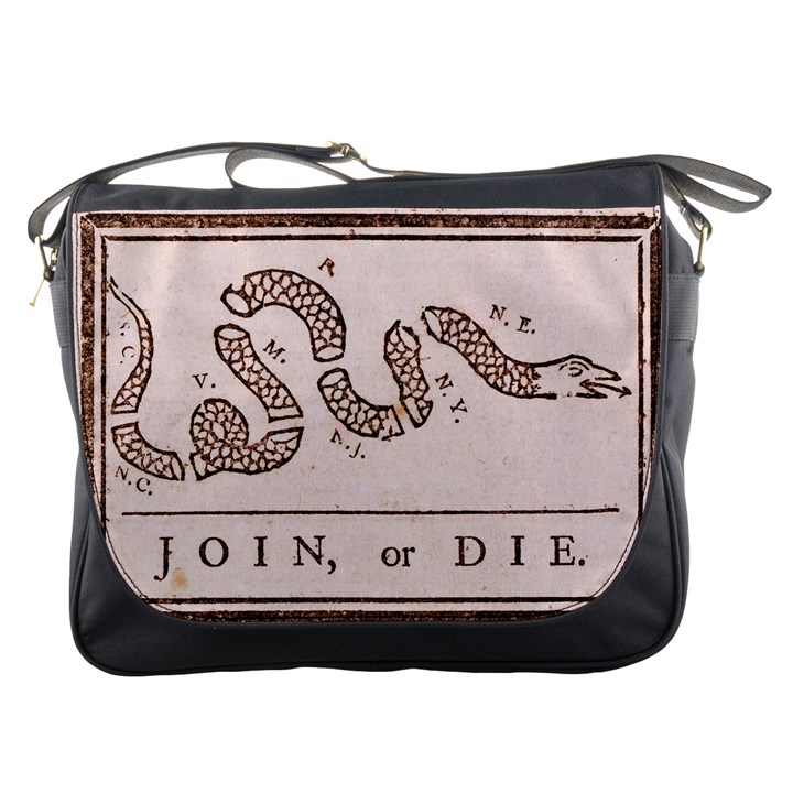 Original Design, Join or Die, Benjamin Franklin Political Cartoon Messenger Bags