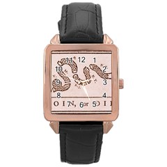 Original Design, Join Or Die, Benjamin Franklin Political Cartoon Rose Gold Leather Watch  by thearts