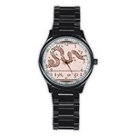 Original Design, Join or Die, Benjamin Franklin Political Cartoon Stainless Steel Round Watch Front