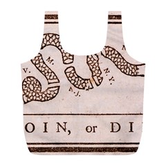 Original Design, Join Or Die, Benjamin Franklin Political Cartoon Full Print Recycle Bags (l)  by thearts