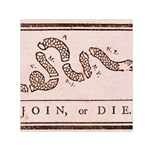 Original Design, Join or Die, Benjamin Franklin Political Cartoon Small Satin Scarf (Square) Front